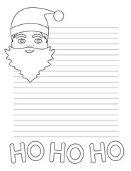 Christmas greeting card. Christmas letter. Coloring page.
