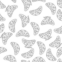 Seamless pattern with a slice of tangerine.