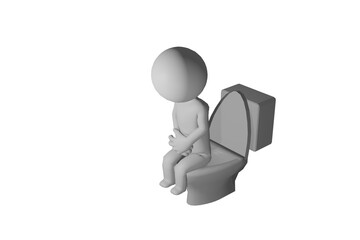 トイレに座る人