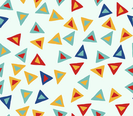 Vector seamless pattern for the design of children's products. Background for boys and girls. Hand drawn geometric shapes triangles