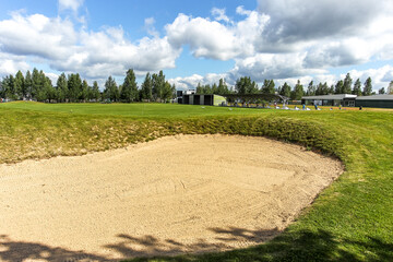 Golf course bunker obstacle view