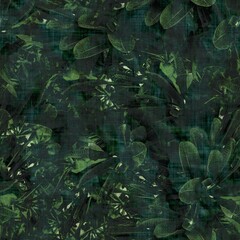 Green tropical palm tree leaves seamless pattern. High quality illustration. Vivid, detailed, and highly textured graphic design. Trendy jungle foliage for fabric or repeat surface design.