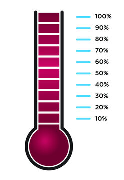 Illustration of a goal-displaying thermometer for your projects / campaigns.