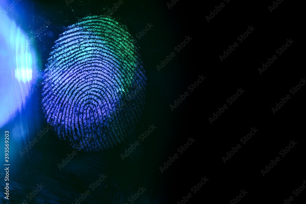 Aufkleber close up beautiful abstract blue, green colored fingerprint on background texture for design. macro 