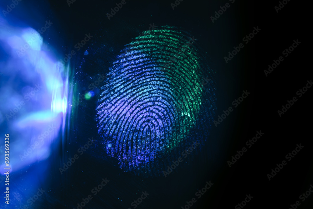 Fototapete close up beautiful abstract multi colored fingerprint on background texture for design. macro photog