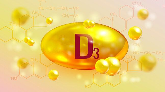 Vitamin d3 drop pill capsule. Cholecalciferol. Medical and pharmacy concept