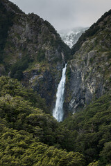 Devil's Punchball waterfall (131m), Arthur's Pass, South Island, New Zealand.