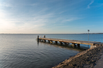 Jetty on the beach at the Dockkoogspitze by Husum