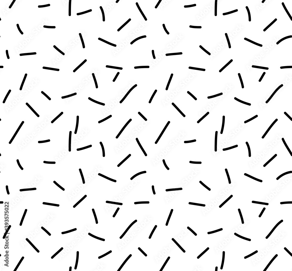 Poster trendy texture with random short lines, abstract geometric seamless pattern