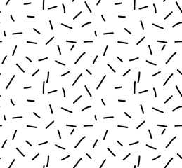 Trendy texture with random short lines, Abstract geometric seamless pattern
