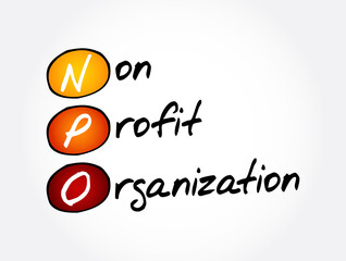 NPO - Non-Profit Organization acronym, business concept background