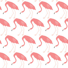 Fototapeta premium Seamless pattern with red flamingo. Animal print.