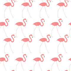 Seamless pattern with red flamingo. Animal print.