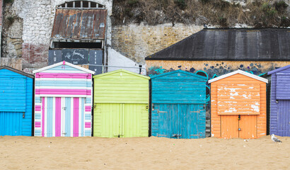 Beautiful beach huts in Kent. 