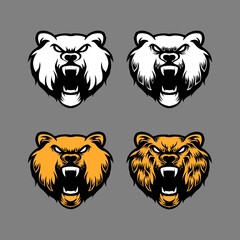 illustration vector of bear head set