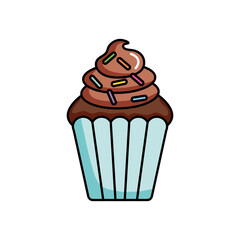 chocolate cupcake icon, colorful design