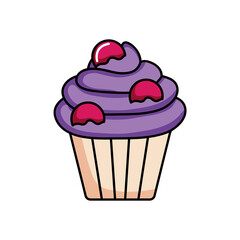 purple cupcake icon, colorful design