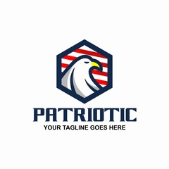 Patriotic Eagle Emblem Logo