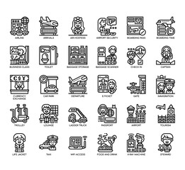 Set of Airport thin line and pixel perfect icons for any web and app project.