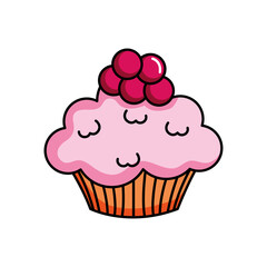 blackberry cupcake icon, colorful design
