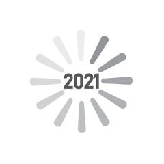Happy new year 2021 Loading design vector. Happy new 2021 year with loading background vector design eps 10
