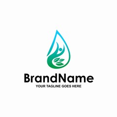 Waterdrop People Leaf Logo