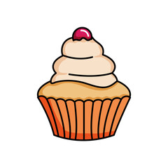 traditional cupcake icon, colorful design
