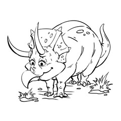 Cartoon dinosaur. drawing illustration for kids and children.