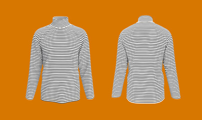 Longsleeves turtleneck shirt, 3d rendering, 3d illustration