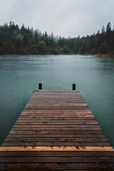Obraz premium wooden pier on lake