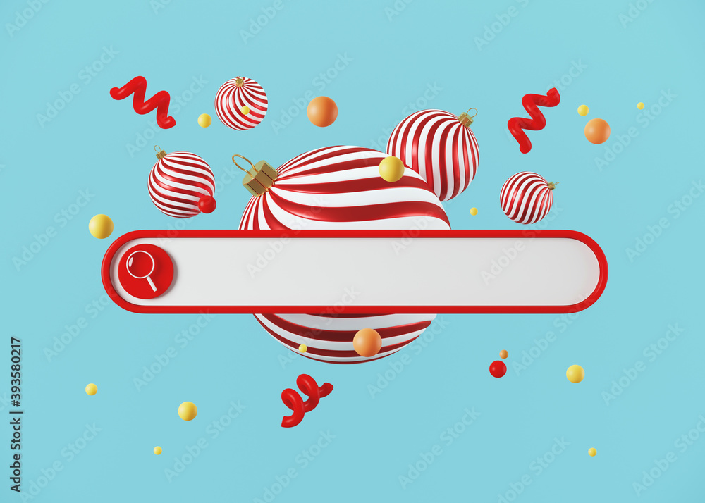 Poster christmas and new year abstract background for online and shopping concept. blank search bar and str