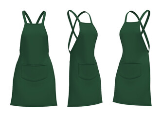 Blank  aprons, apron mockup, clean apron, design presentation for print, 3d illustration, 3d rendering