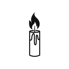 Candle icon isolated on white background. Vector illustration