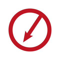 Vector red prohibition sign, no symbol isolated on white background. Vector EPS 10