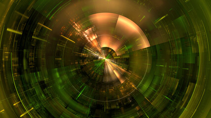 3d effect - abstract fractal blur circle pattern