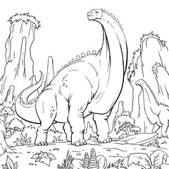 Cartoon dinosaur. drawing illustration for kids and children. © Михаил Пенькевич
