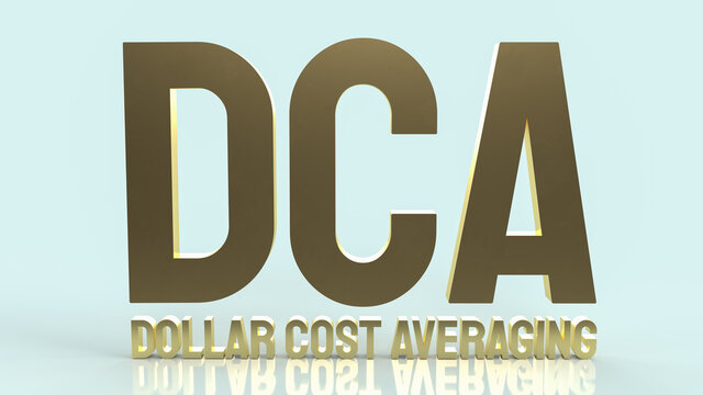 The gold text dca or dollar cost average for business content 3d rendering.