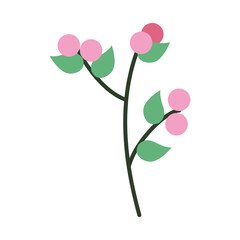 icon of berry branch, half line half color style