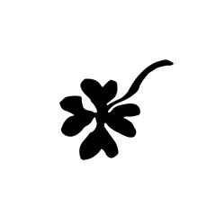 Clover icon. Grunge vector dry brush illustration.