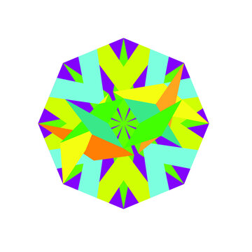 figura geometrica octogono multicolor