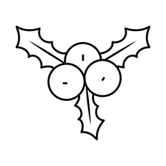 holly berry icon, line style
