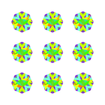 patron figura geometrica octagono multicolor