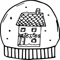 Christmas winter doodle illustration