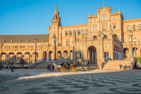 Plaza de Espana square in Seville, Spain.