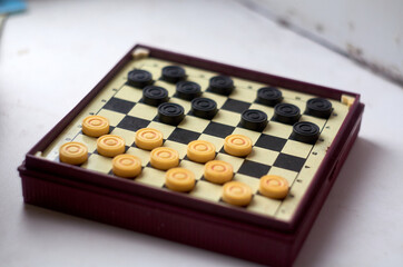 Photo of checkers on the board