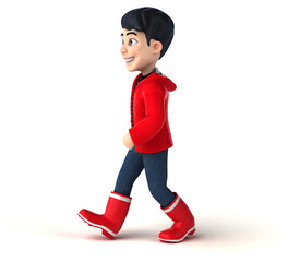 Fun 3D cartoon teenage boy