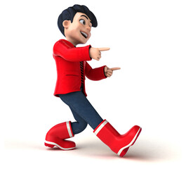 Fun 3D cartoon teenage boy