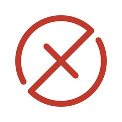 Obraz premium Red Cross mark vector icon. wrong symbol. declined sign.
