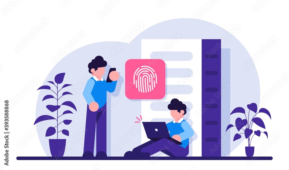 Poster data protection concept. database security. big data storage, big data engineering, data protection,
