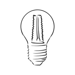 design of light line vector drawing, light bulb vector sketch illustration